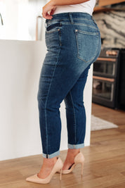 London Midrise Cuffed Boyfriend Jeans Jeans