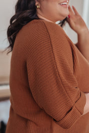 Lotta Love Knitted Sweater Top in Rust | Tops Daverri Fashions