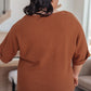 Rust Lotta Love Knitted Sweater Top with brown texture