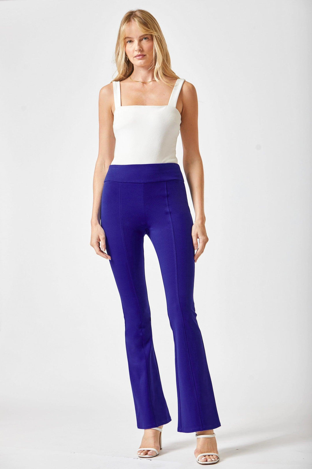 Magic Ponte Knit Flare Pants French Royal Pants