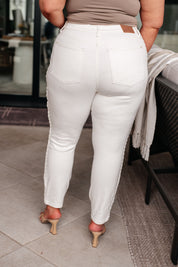 Full Size Mid Rise Braided Side Seam Relaxed Jeans | Jeans Daverri Fashions
