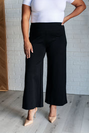 Magic Wide Leg Crop Pants in Black Bottoms