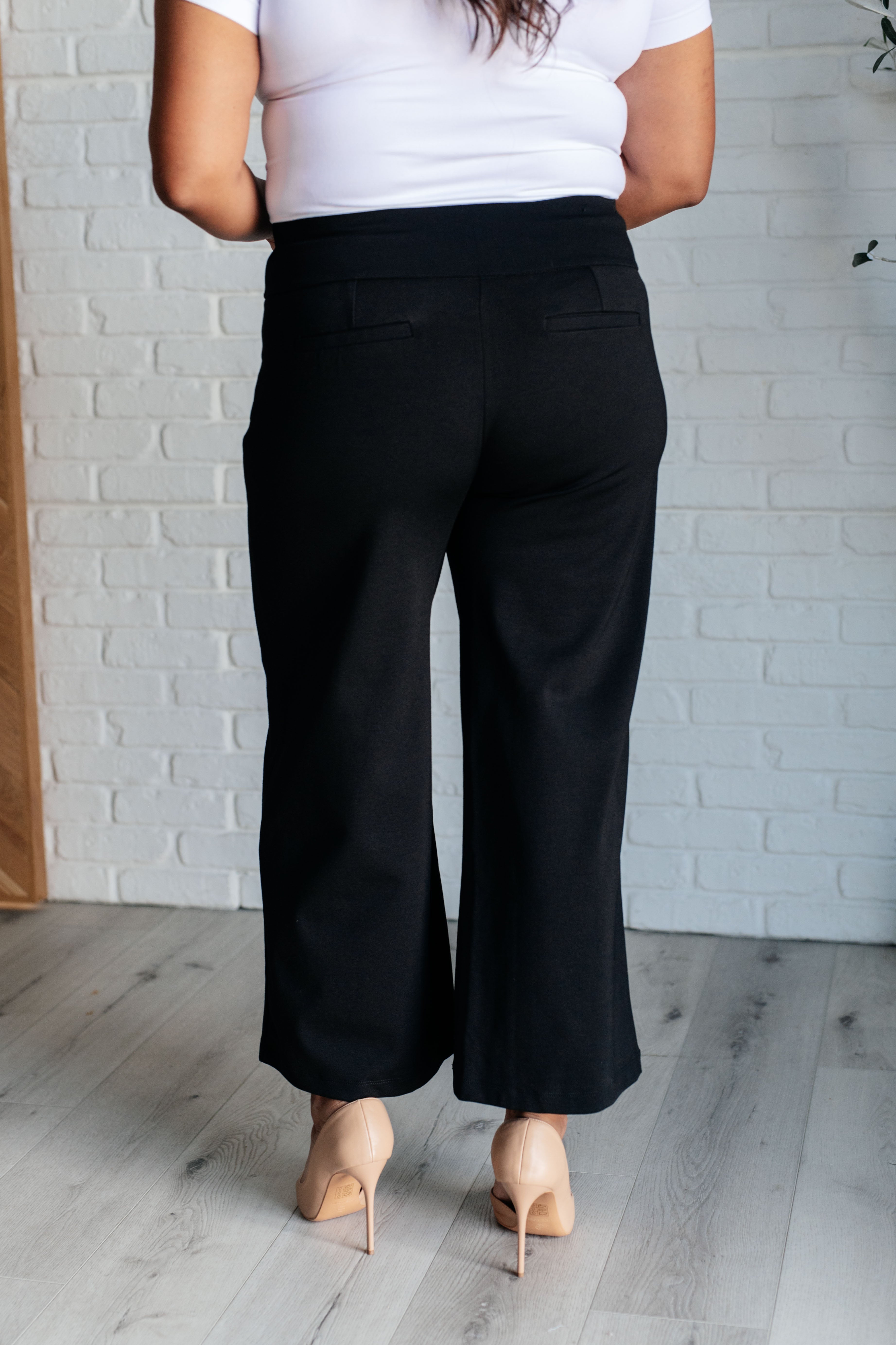 Magic Wide Leg Crop Pants in Black Bottoms