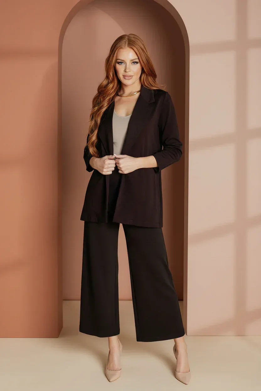 Dear Scarlett Chocolate Wide Leg Crop Pants - DAVERRI FASHIONS