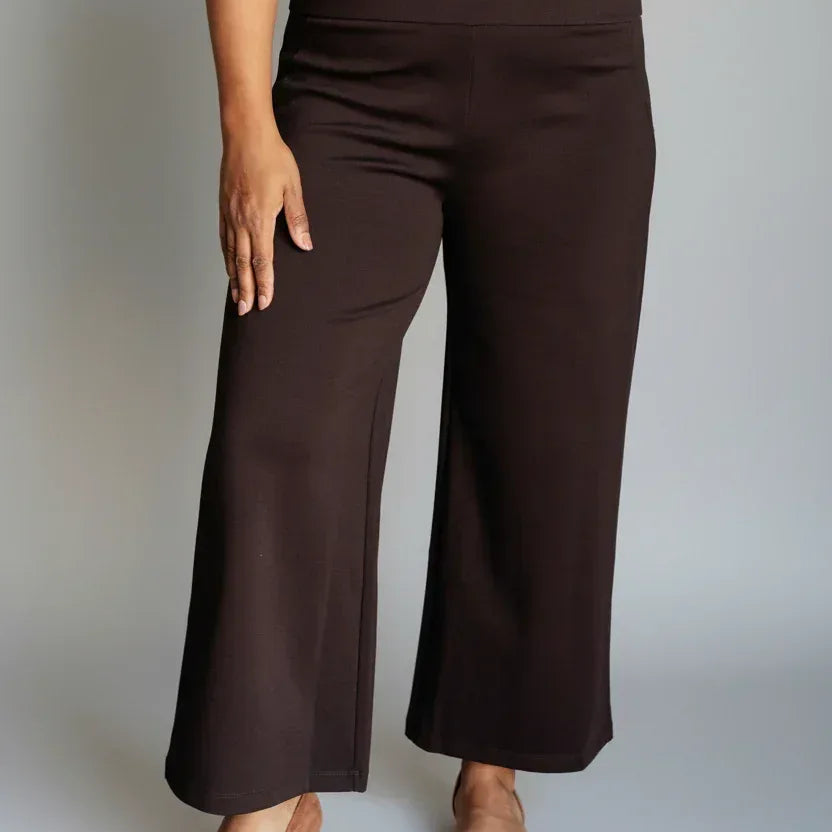 Dear Scarlett Chocolate Wide Leg Crop Pants - DAVERRI FASHIONS