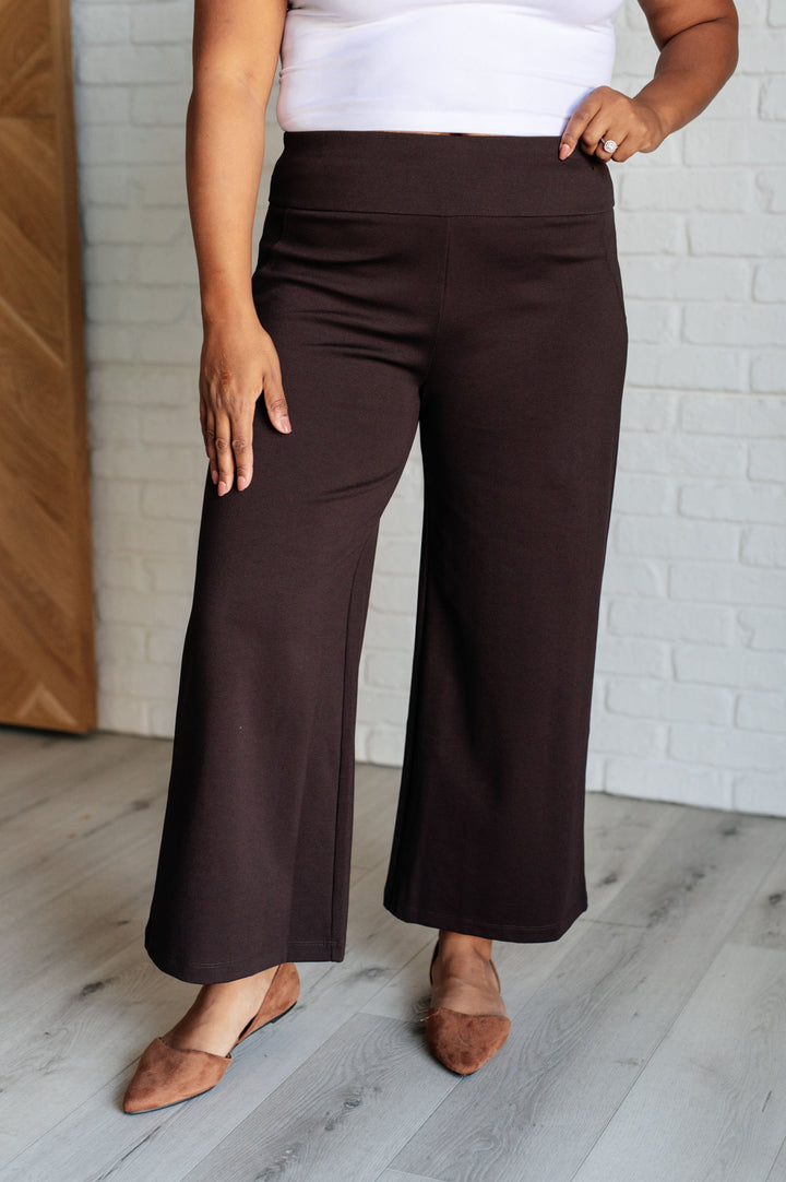 Magic Wide Leg Crop Pants in Chocolate Bottoms