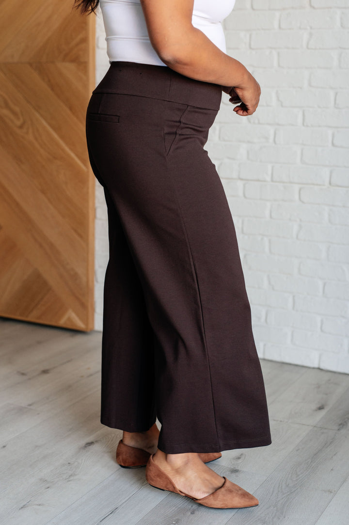 Magic Wide Leg Crop Pants in Chocolate Bottoms