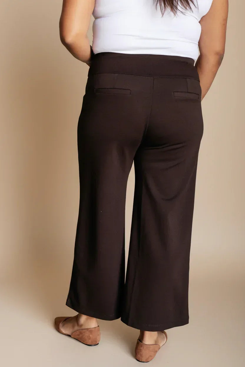 Dear Scarlett Chocolate Wide Leg Crop Pants - DAVERRI FASHIONS