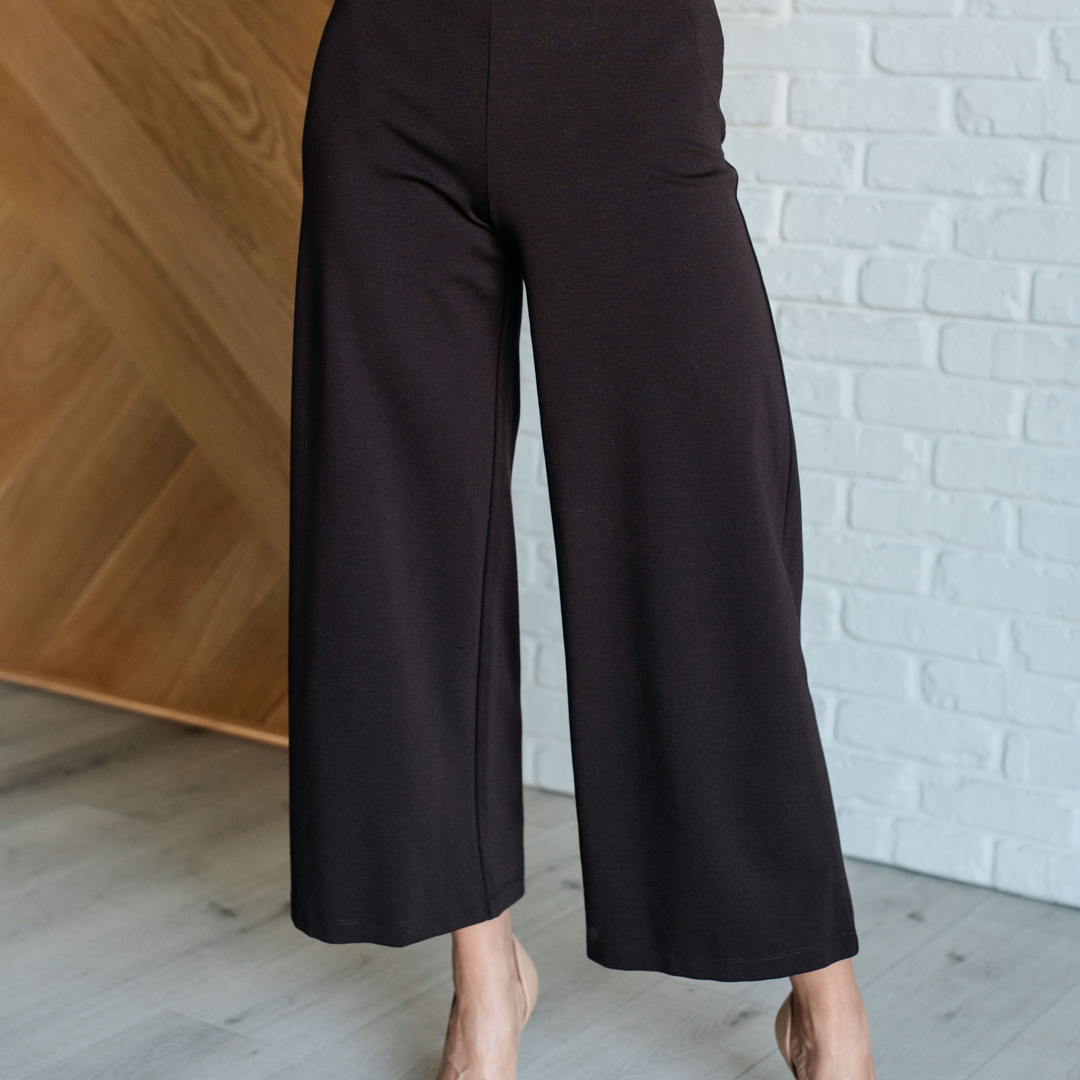 Magic Wide Leg Crop Pants in Chocolate Bottoms