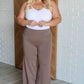 Magic Wide Leg Crop Pants in Dark Mocha Bottoms