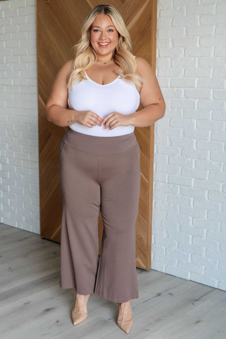 Magic Wide Leg Crop Pants in Dark Mocha Bottoms