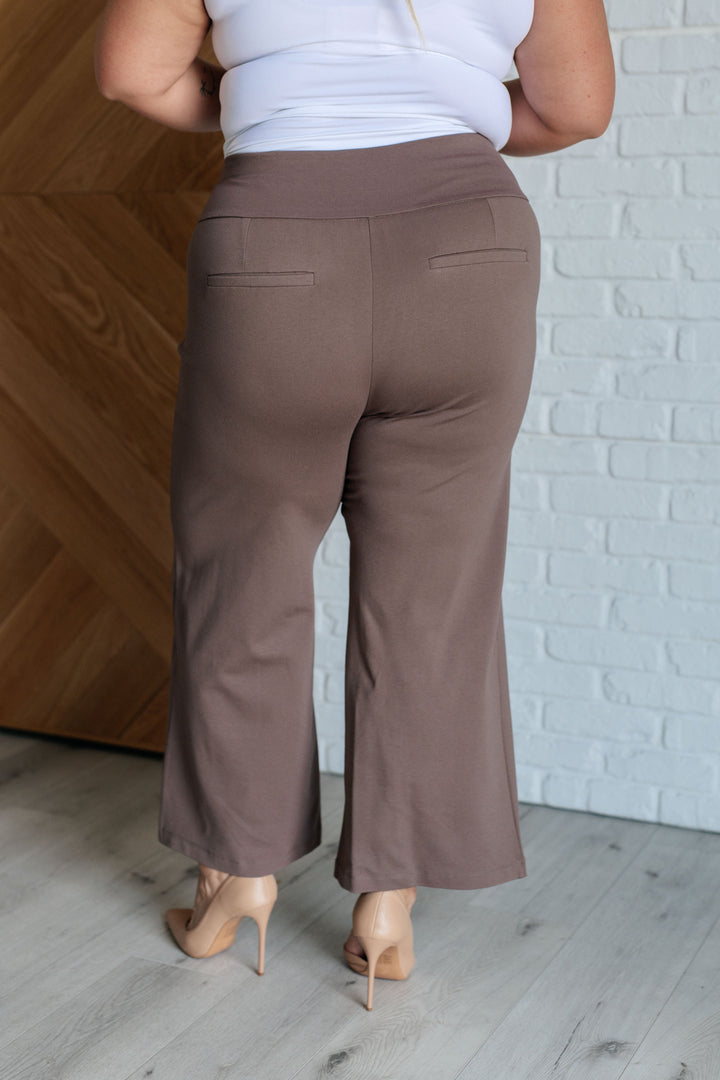 Magic Wide Leg Crop Pants in Dark Mocha Bottoms