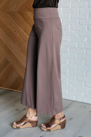 Magic Wide Leg Crop Pants in Dark Mocha Bottoms