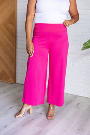 Magic Wide Leg Crop Pants in Hot Pink Bottoms