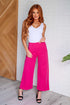 Magic Wide Leg Crop Pants in Hot Pink Pants