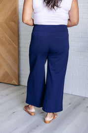 Magic Wide Leg Crop Pants in Navy Bottoms