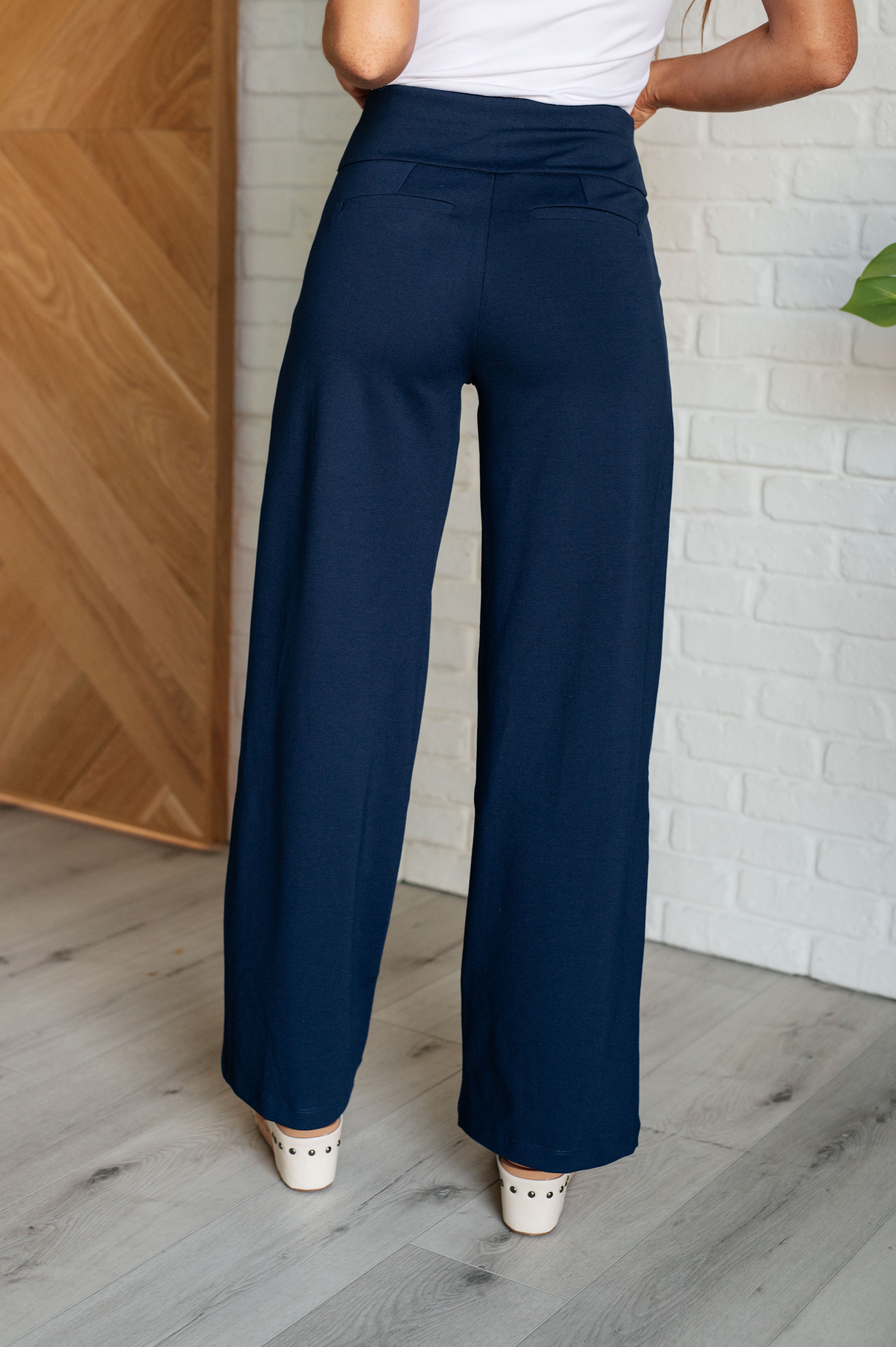 Magic Wide Leg Pants in Navy Bottoms