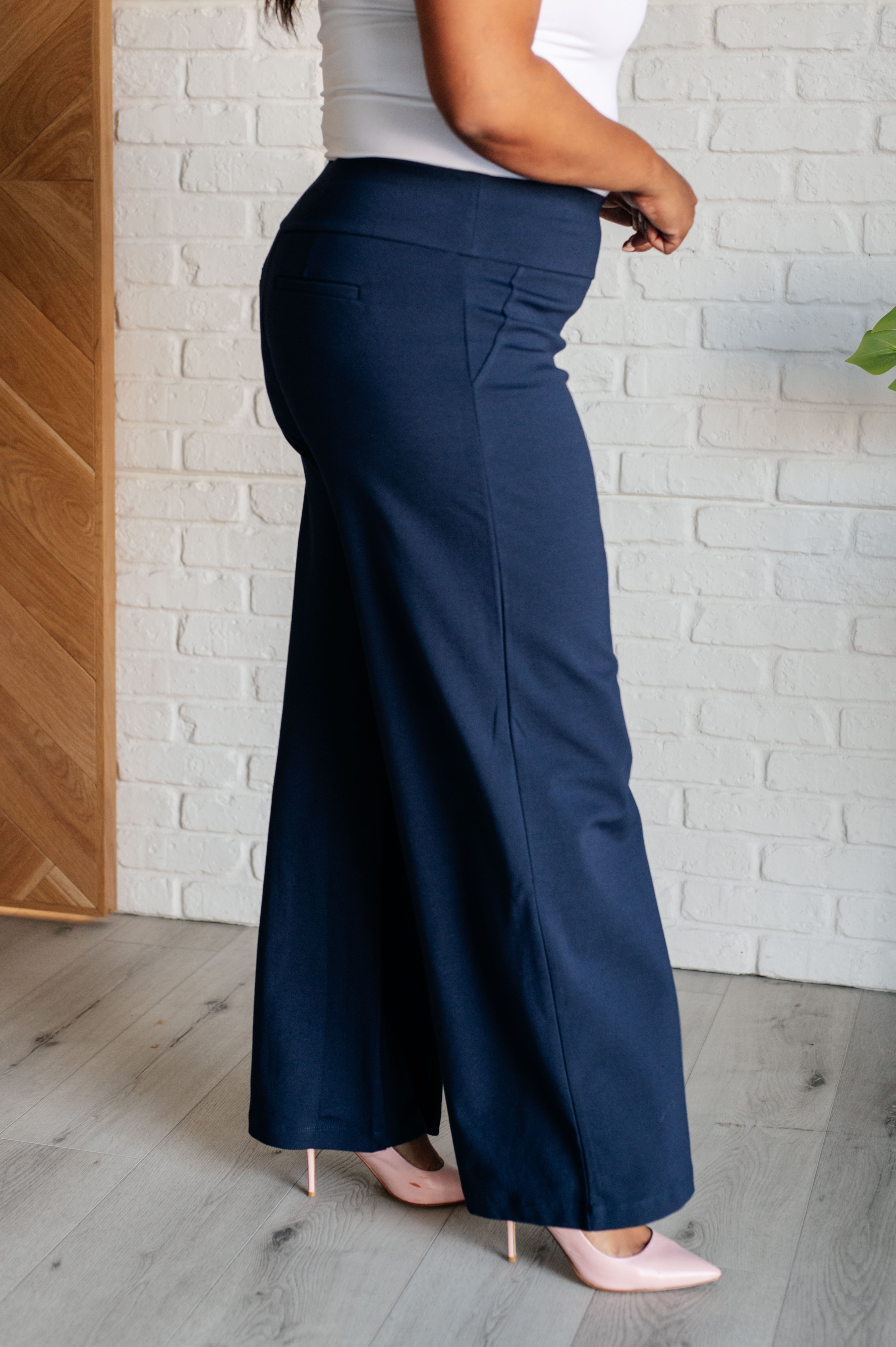 Magic Wide Leg Pants in Navy Bottoms