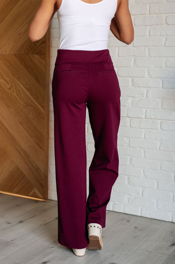 Magic Wide Leg Pants in Wine Bottoms