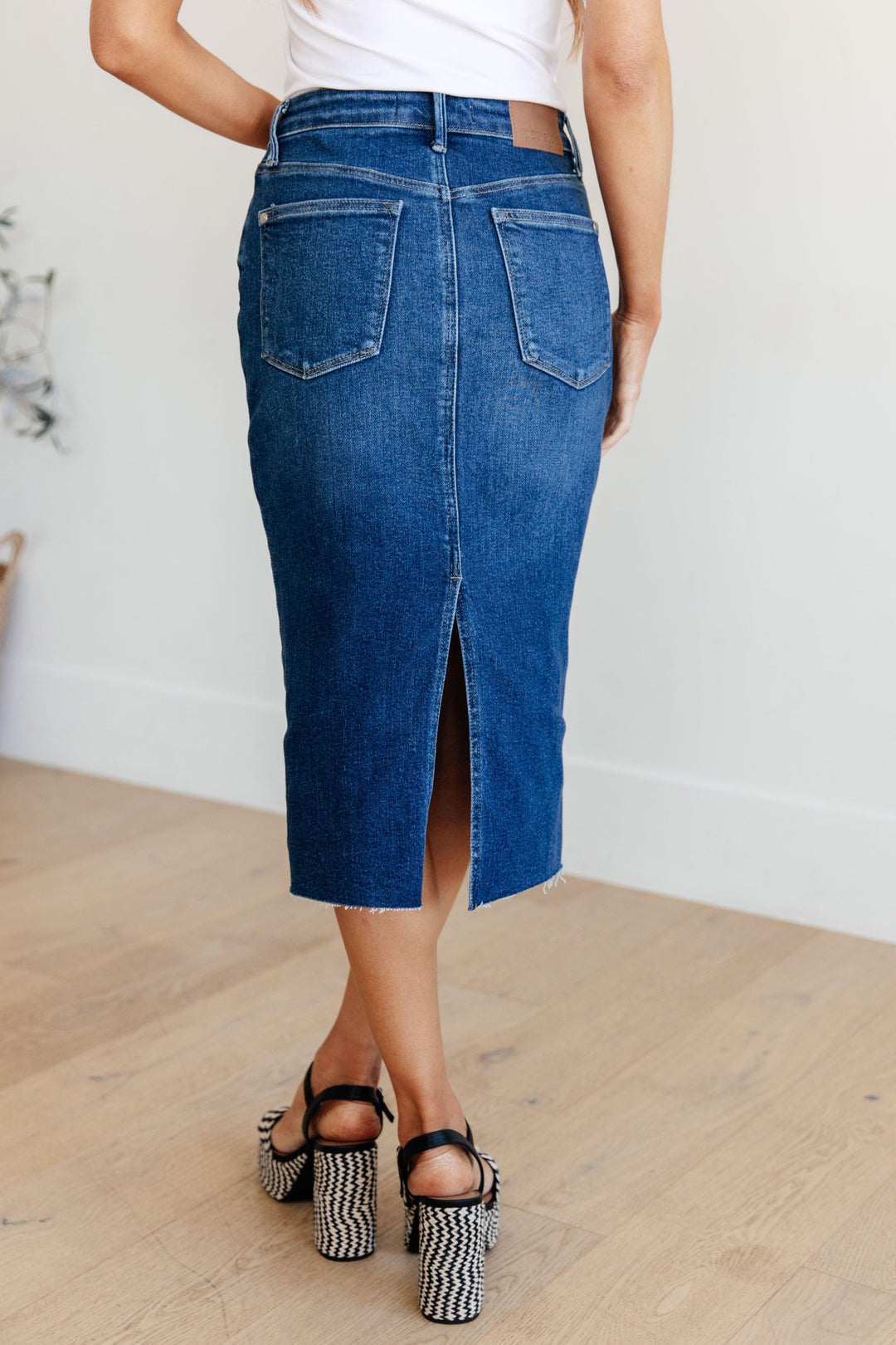 Judy Blue High Rise Denim Midi Skirt Skirts