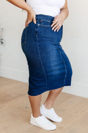 Judy Blue High Rise Denim Midi Skirt Skirts