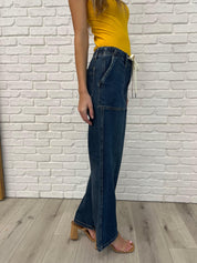 Judy Blue High Rise Drawstring Wide Leg Jeans | Jeans Daverri Fashions
