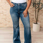 Judy Blue High Waist Control Top Frayed Hem Flare Jeans Jeans