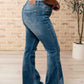 Judy Blue High Waist Control Top Frayed Hem Flare Jeans Jeans