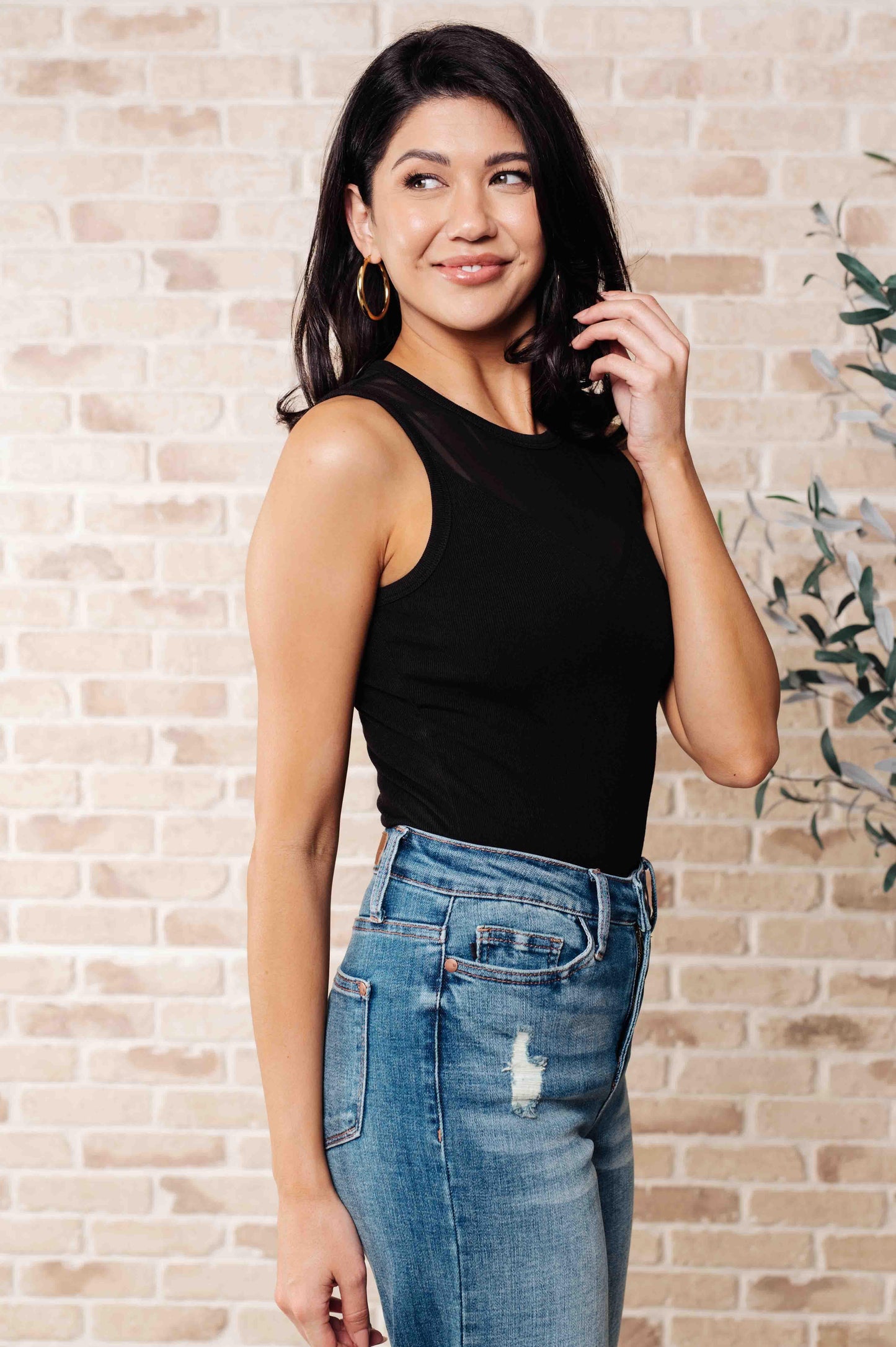 Mesh V-Neck Bodysuit Plus Size Bodysuits