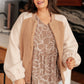 Very J Fleece Sherpa Bomber Jacket - DAVERRI FASHIONS