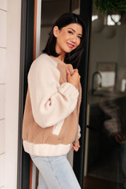 Very J Fleece Sherpa Bomber Jacket - DAVERRI FASHIONS