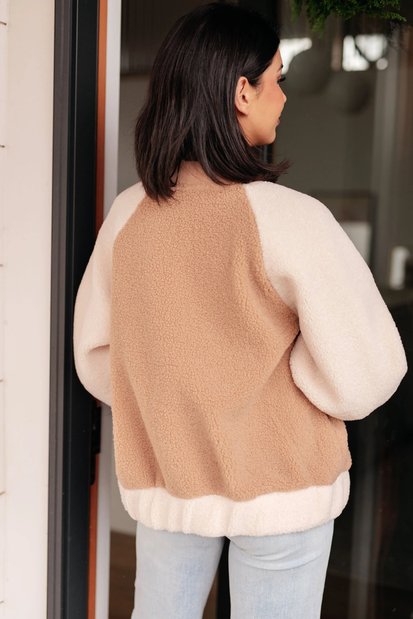 Very J Fleece Sherpa Bomber Jacket - DAVERRI FASHIONS