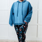 Blue Needs Some Logic Color Block oversized hoodie with drawstrings and soft textured fabric