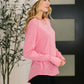 Nice to Each Other Raglan Sleeve Top in Fuchsia - DAVERRI FASHIONS