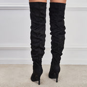 Pointed Toe Suede High Zipper Stiletto Heel Boots | Boots Daverri Fashions
