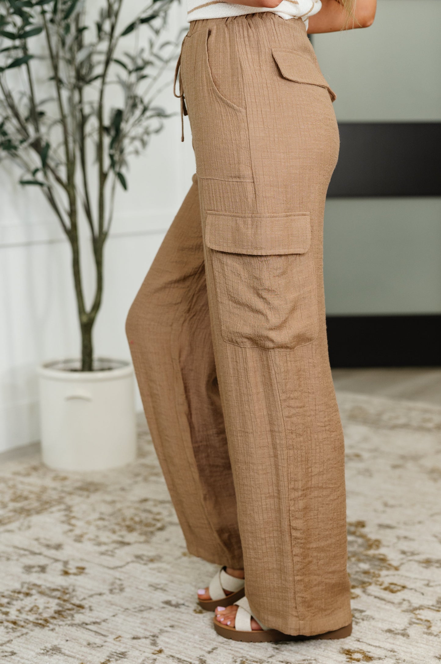 Tan Straight Leg Cargo Pants Cargo Pants