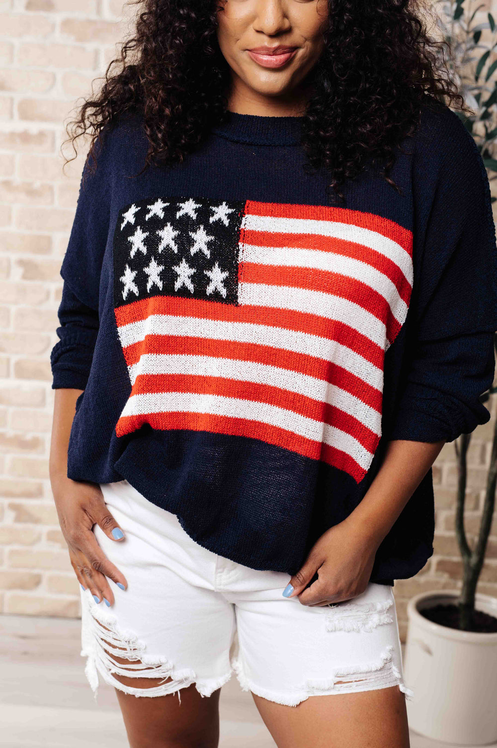 Oh Say Can You See Lightweight Pullover Tops