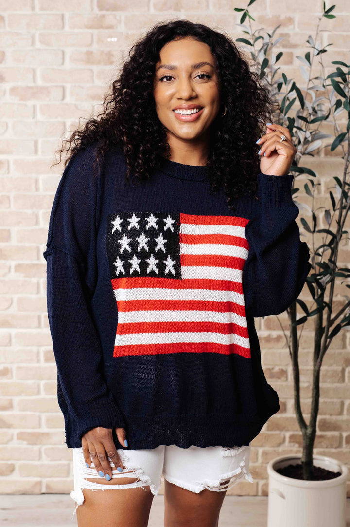 Oh Say Can You See Lightweight Pullover Tops