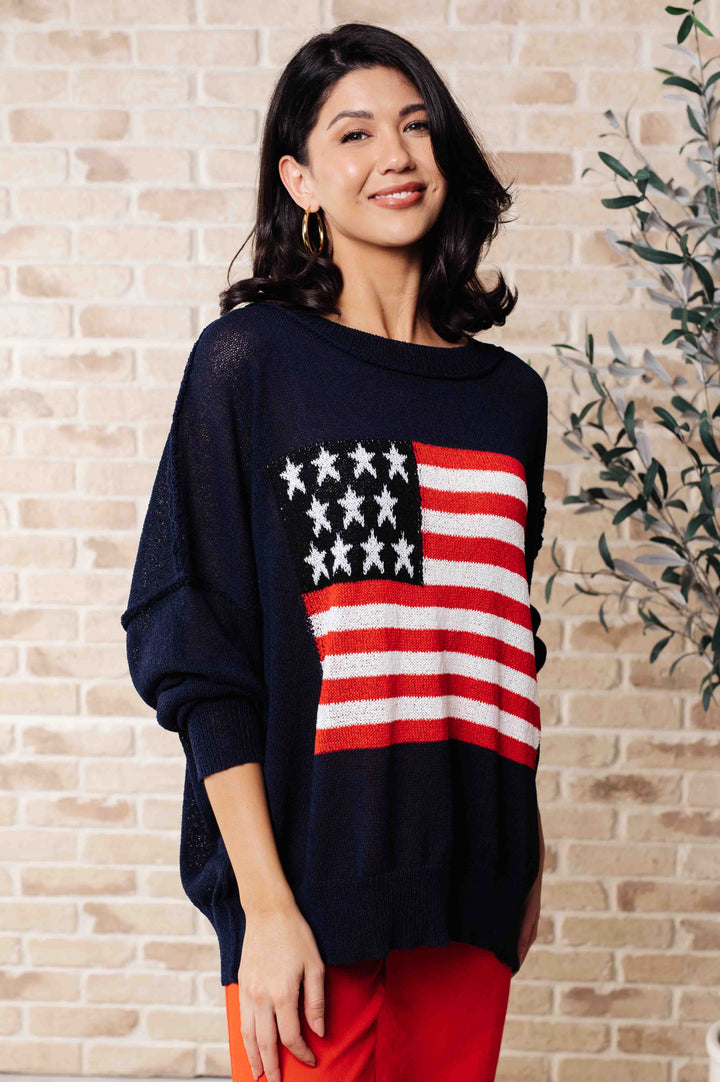 Oh Say Can You See Lightweight Pullover Tops