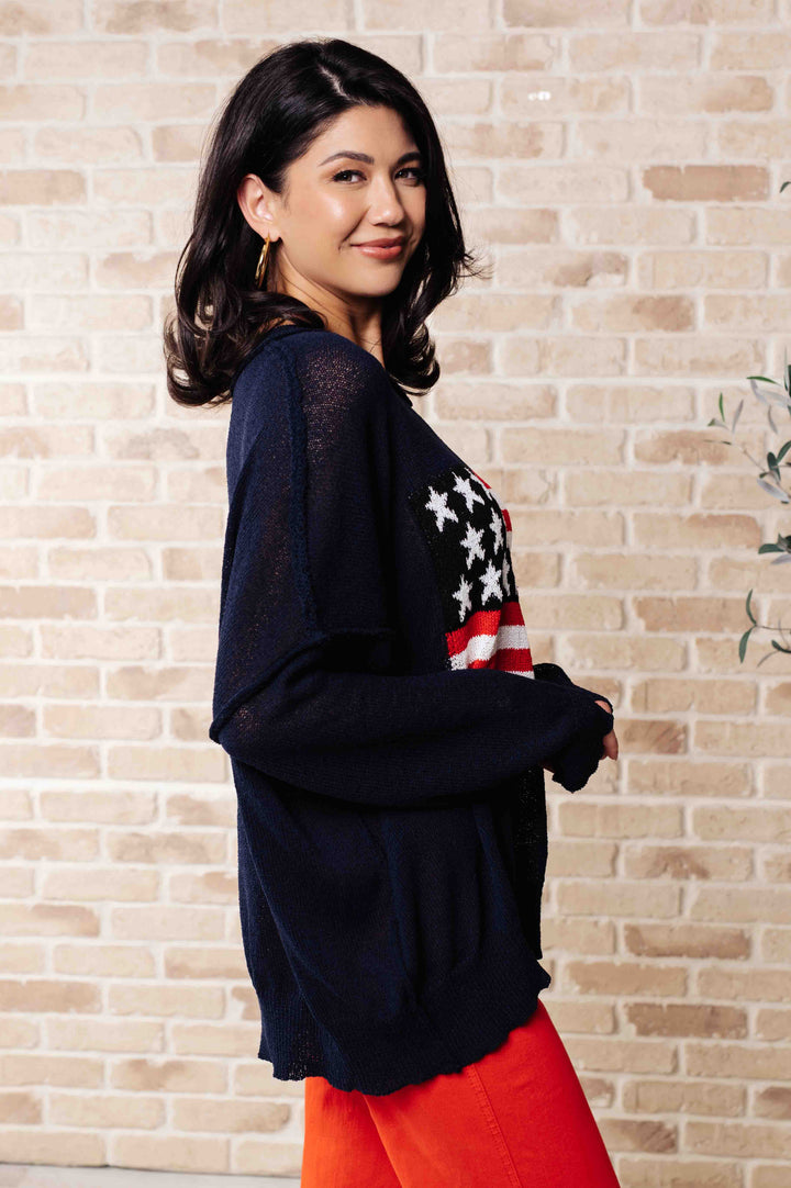 Oh Say Can You See Lightweight Pullover Tops