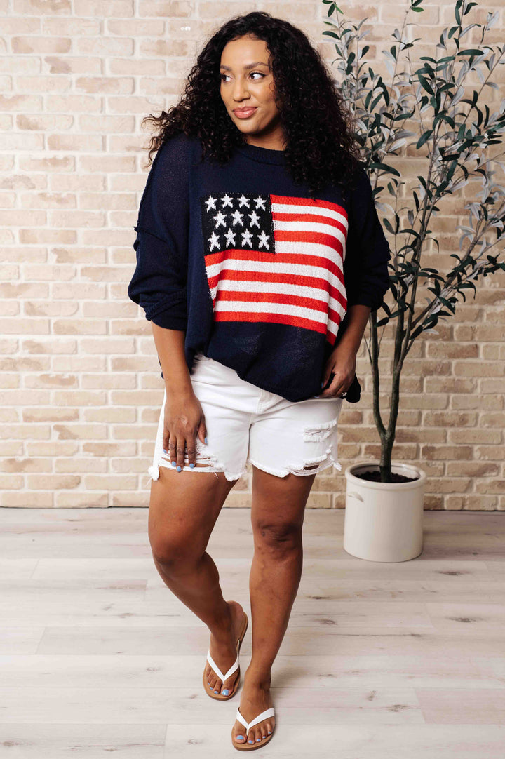Oh Say Can You See Lightweight Pullover Tops