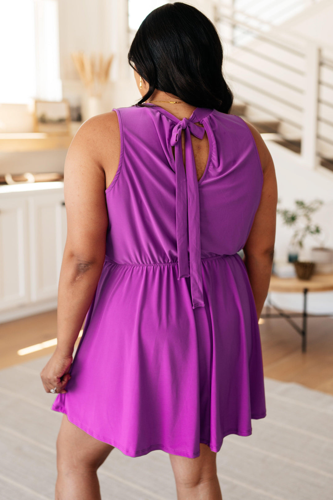 One Of Us Purple Romper Dress Midi Dresses