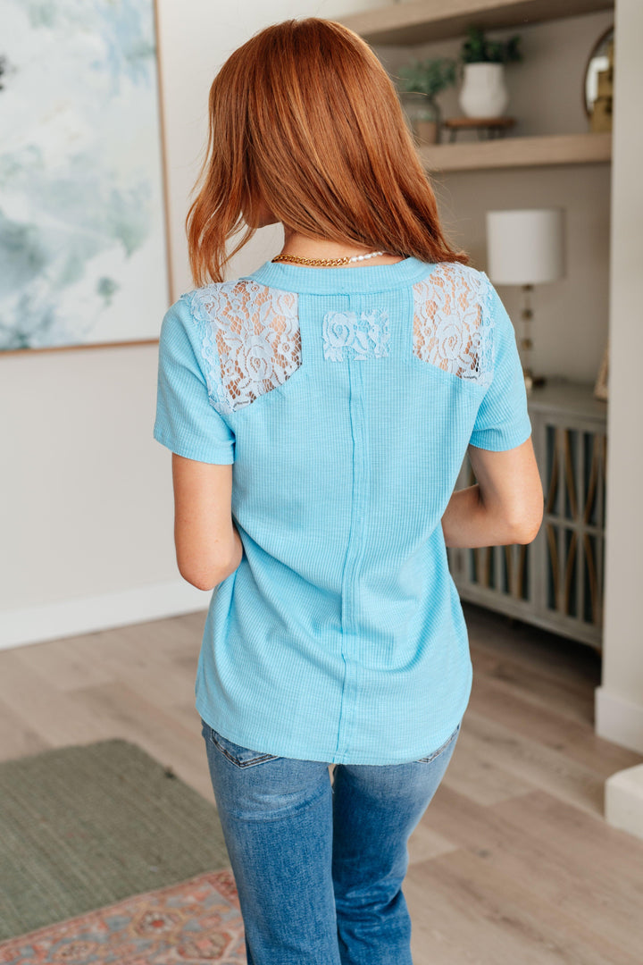 Only Happy When it Rains Lace Detail Top Shirts & Tops