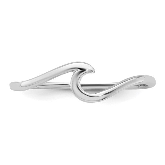 Sterling Silver Polished Wave Ring Rings