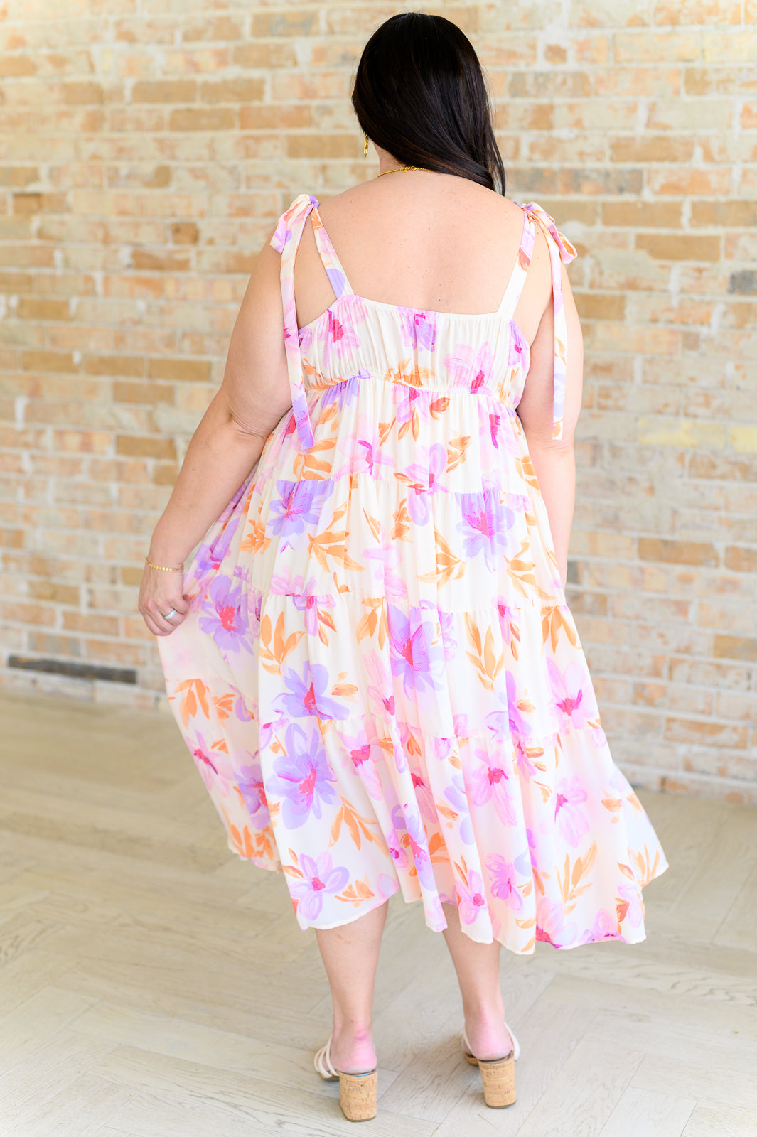 Pastel Petals Floral Midi Dress Midi Dresses
