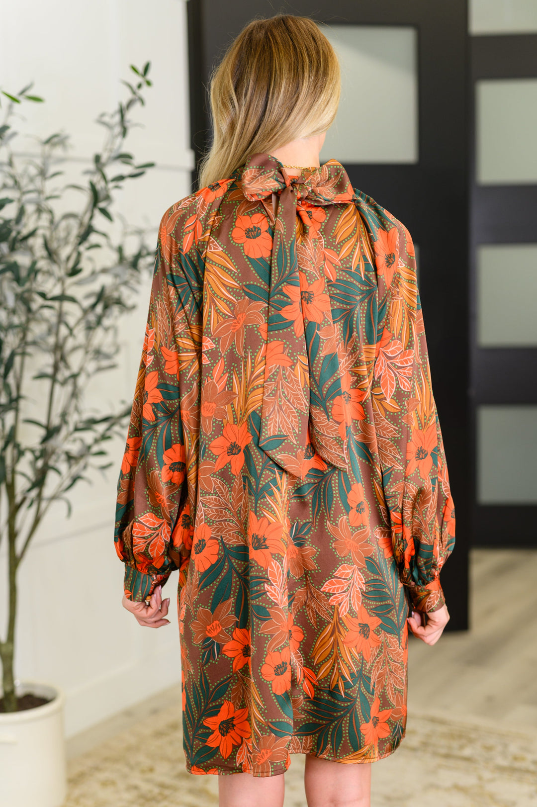 Petals After Dark Balloon Sleeve Dress | Womens Daverri Fashions
