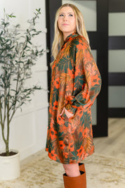 Petals After Dark Balloon Sleeve Dress | Womens Daverri Fashions