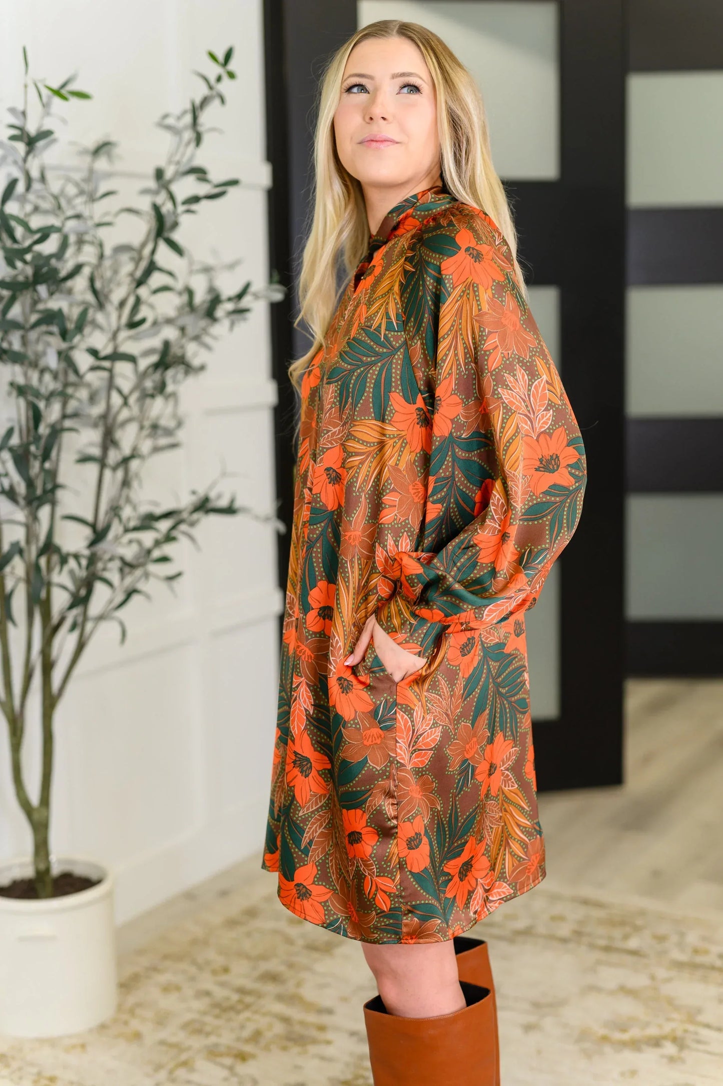 Oddi Plus Size Balloon Sleeve Mini Dress - DAVERRI FASHIONS