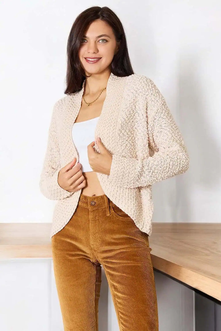 Open Front Long Sleeve Cardigan Cardigans