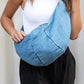 Large Denim Crossbody Sling Bag - DAVERRI FASHIONS
